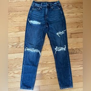 american eagle, comfort stretch waistband, mom jeans
